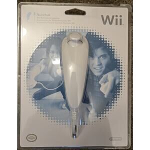 Nintendo Wii OEM Wired Nunchuk‎ Controller - White Blister Pack New Sealed